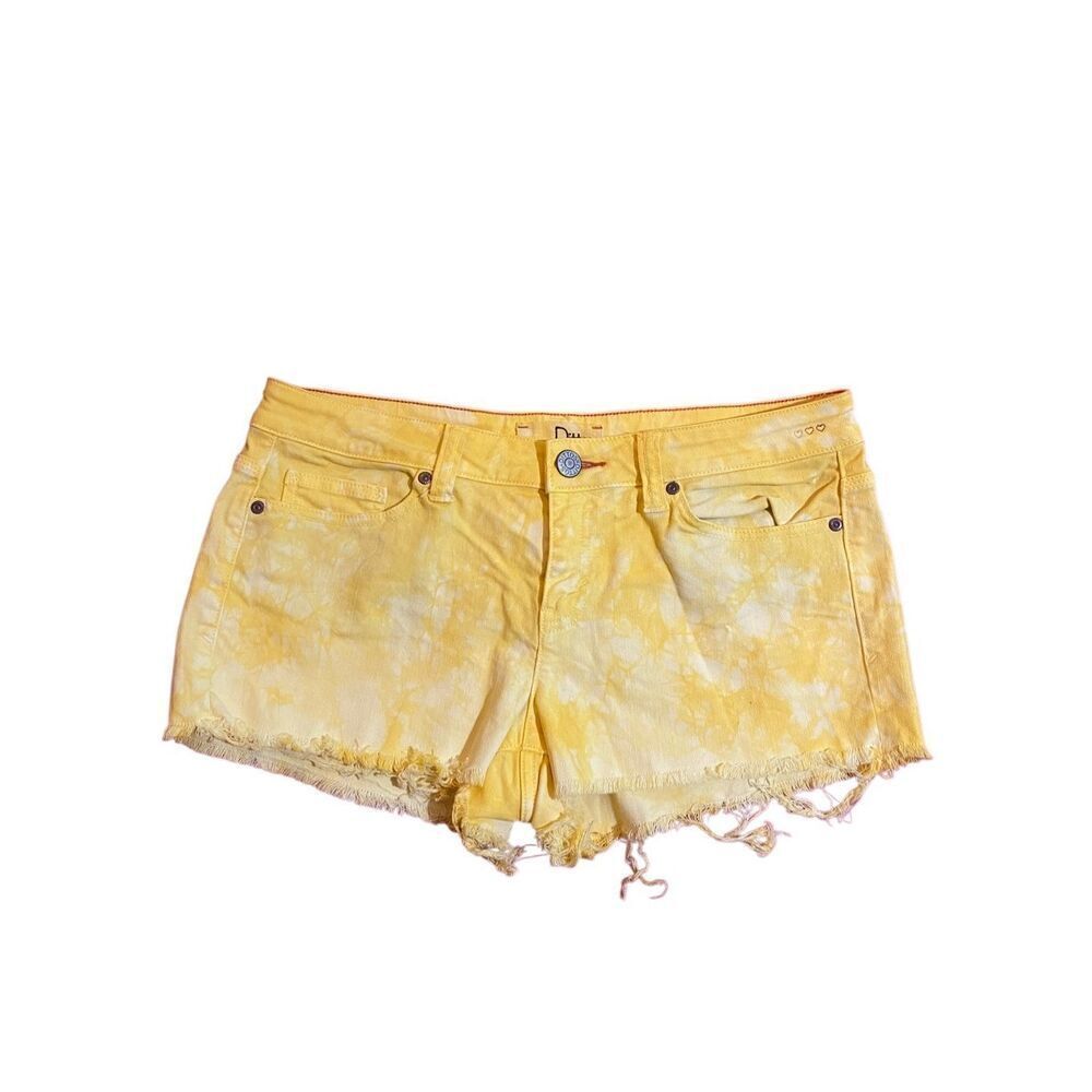 Dittos Woman’s Yellow Tie Dye Short Denim Shorts Size 30